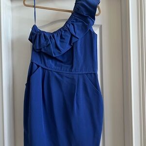 Elegant Blue Ruffled Dress